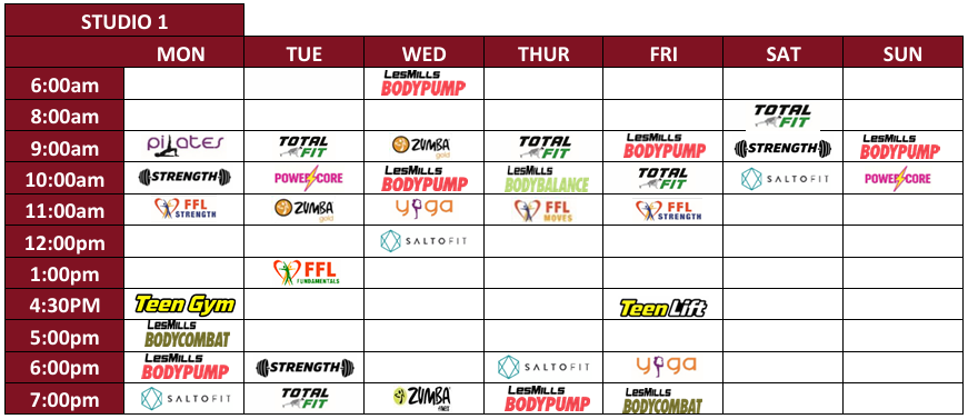 Studio 1 schedule
