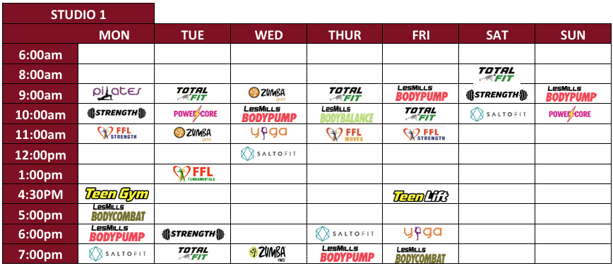 Timetable studio 1