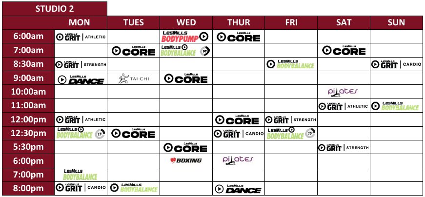 Timetable studio 2