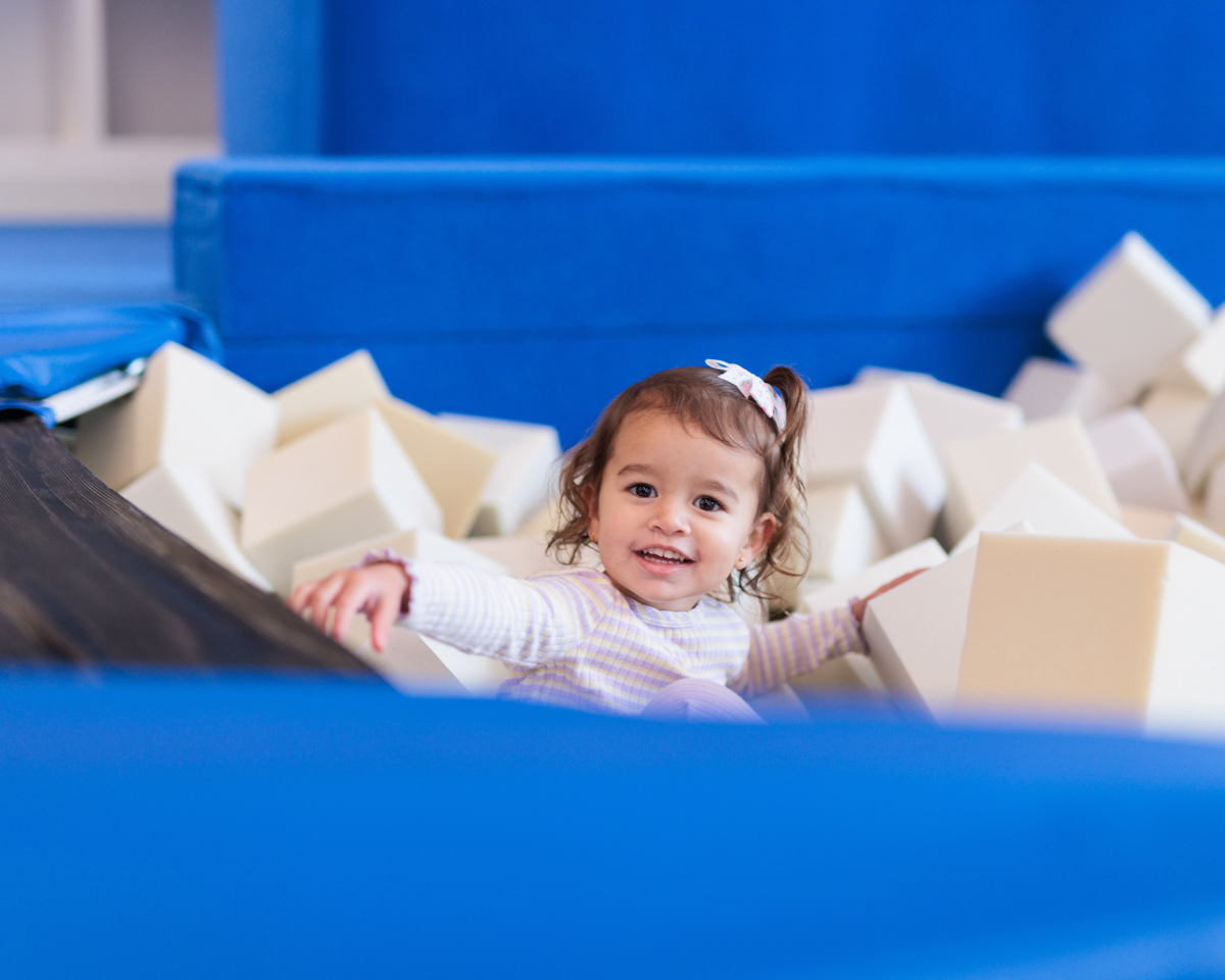 Kid in foam pit