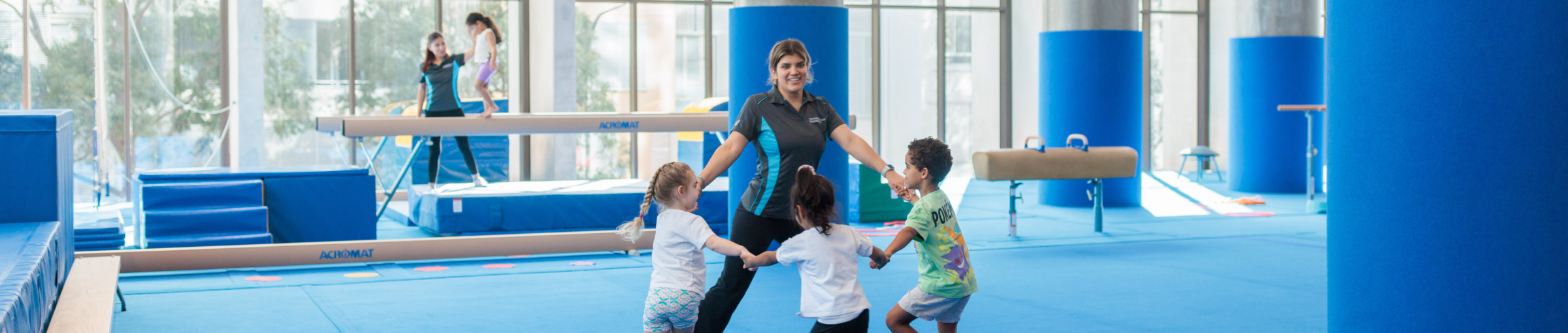 Rhodes Recreation Centre Gymnastics Coaches and Kids