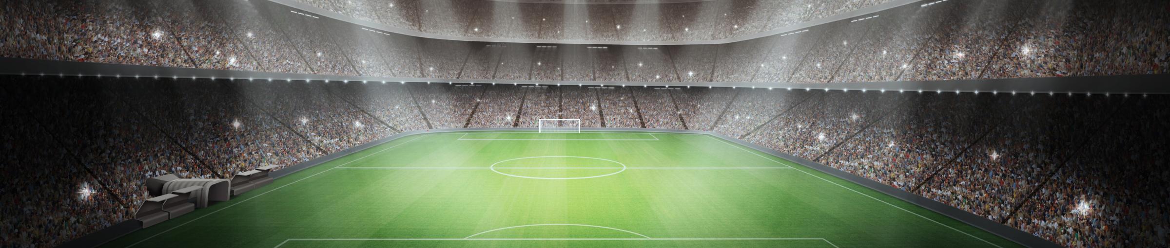 Soccer stadium with bright lights