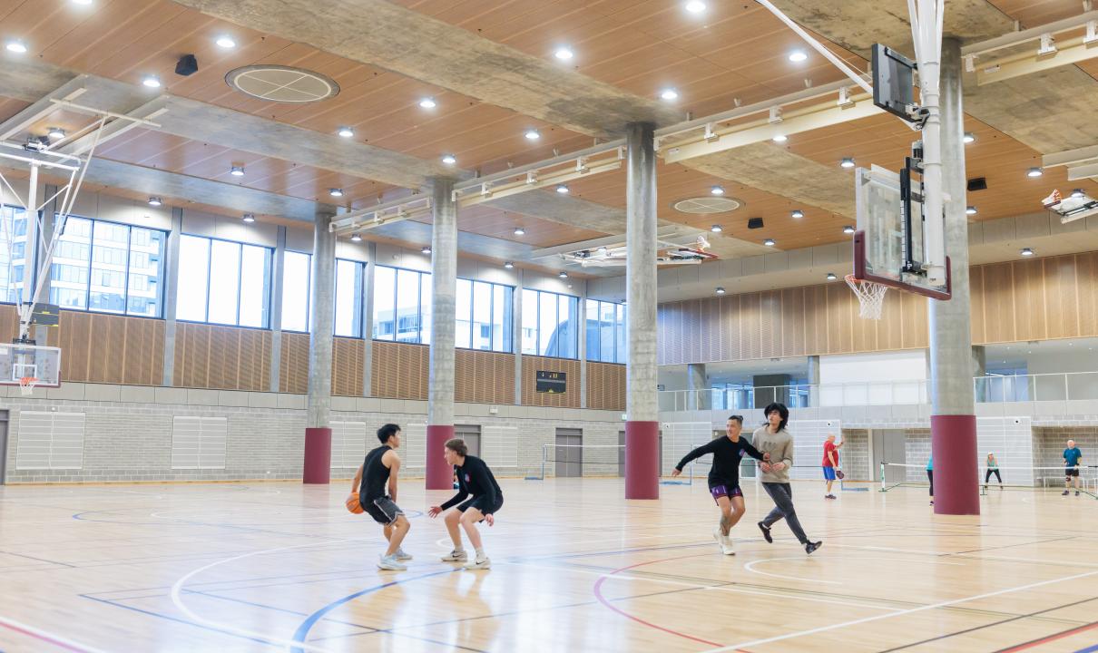 People playing basketball