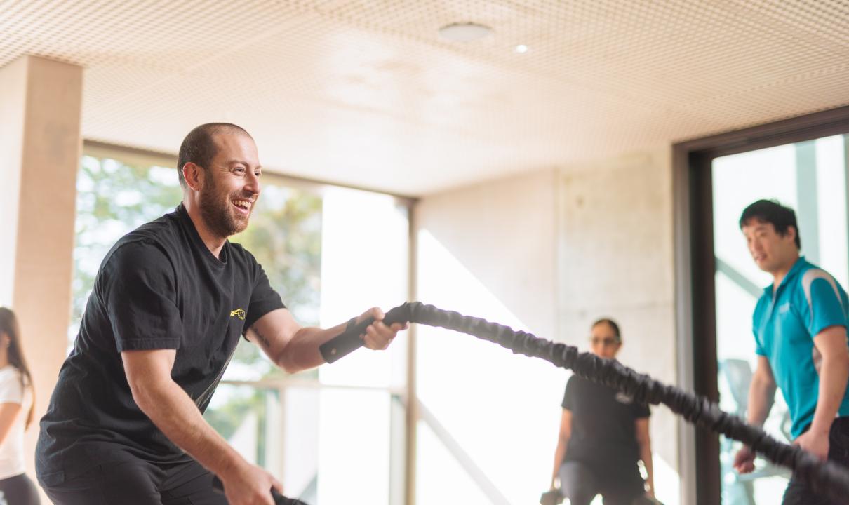 Man using gym equipment