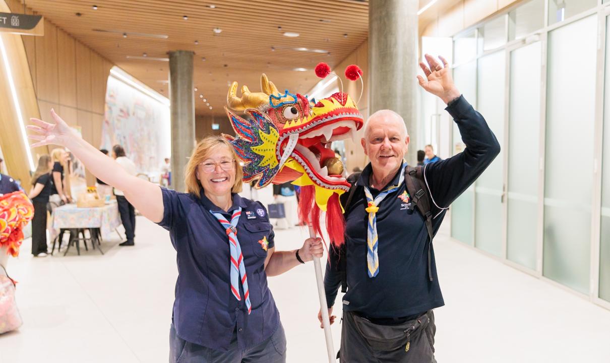 Sea scout members enjoying opening