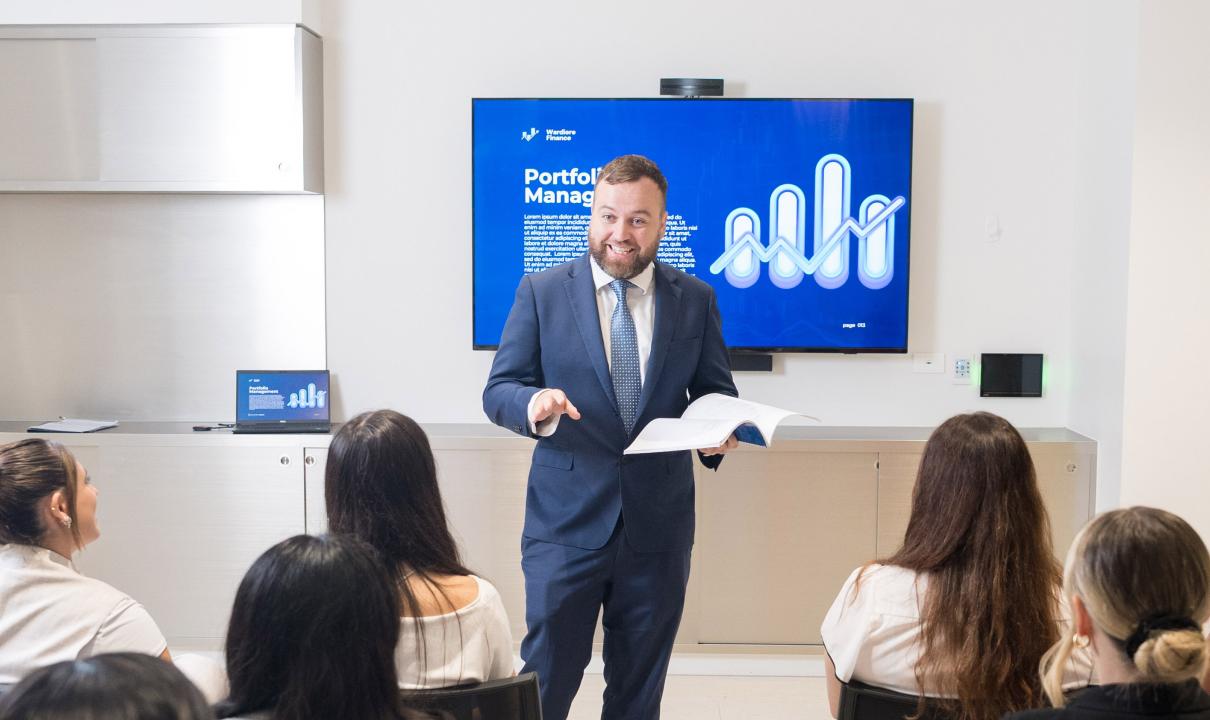 Corporate presentation with AV equipment in The Canvas