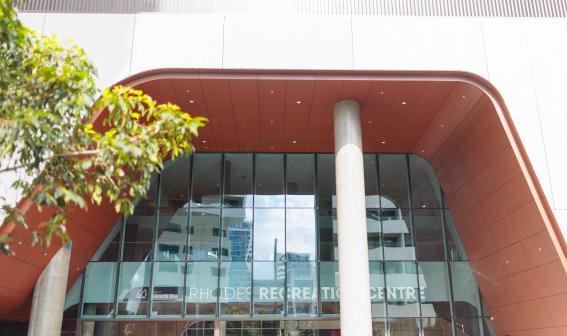 Exterior of Rhodes Rec Centre