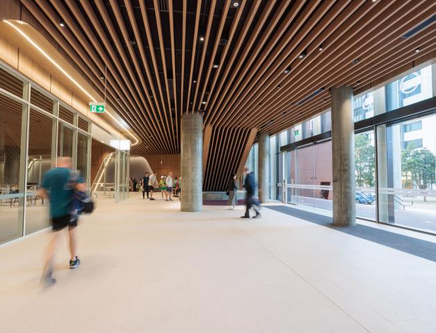 People walking in RRC corridor